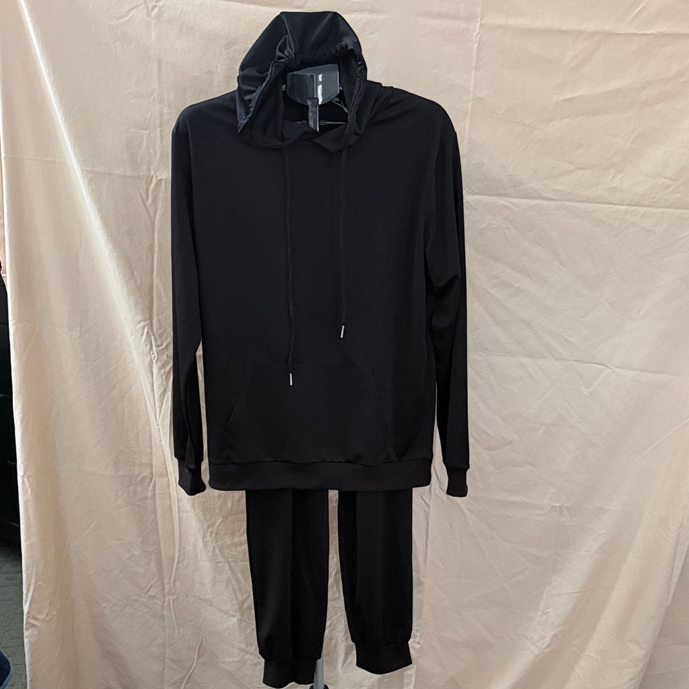 Men's Black Hoodie and Jogger Set